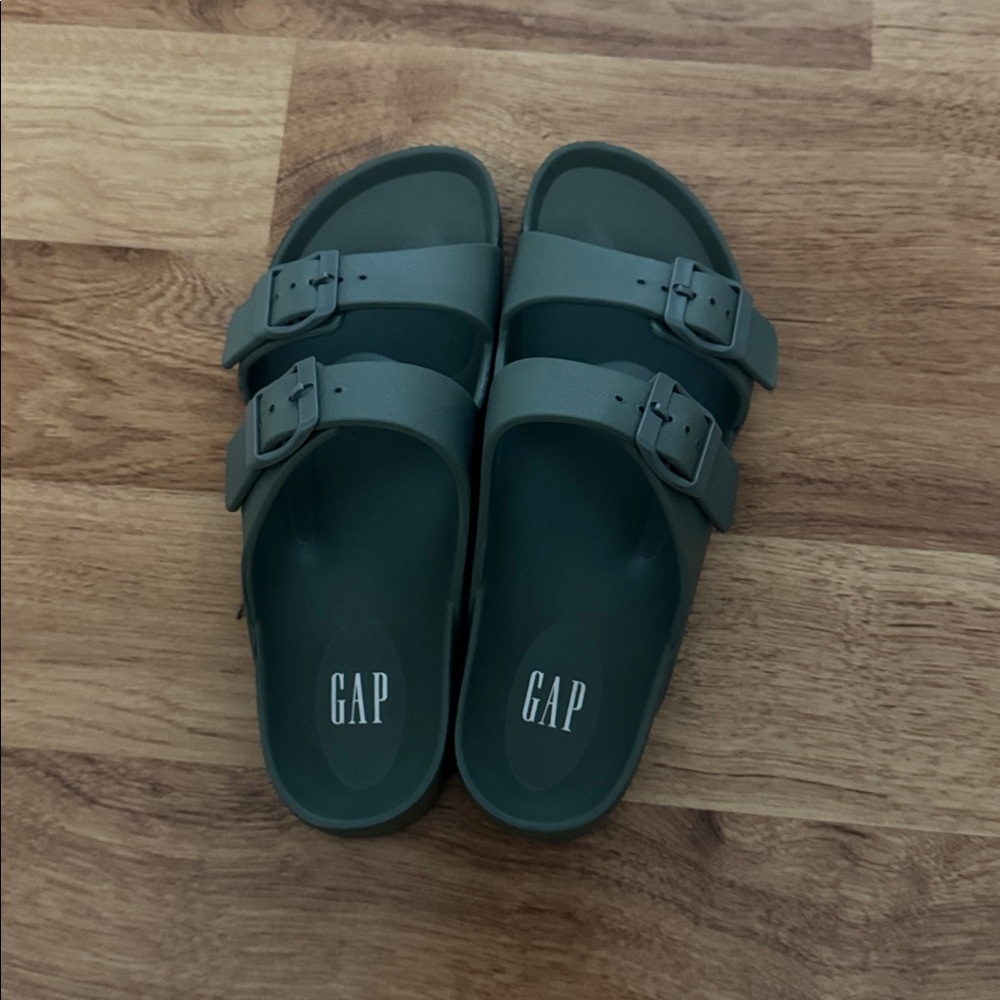GAP Deep Green Double Strap Sandals